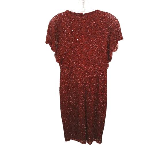 Adriana Papell Beaded Sequin Midi Dress Sz 0 Petite Holiday Christmas New Year's - Picture 7 of 16